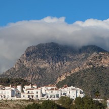 Frigiliana with its rocky mountains